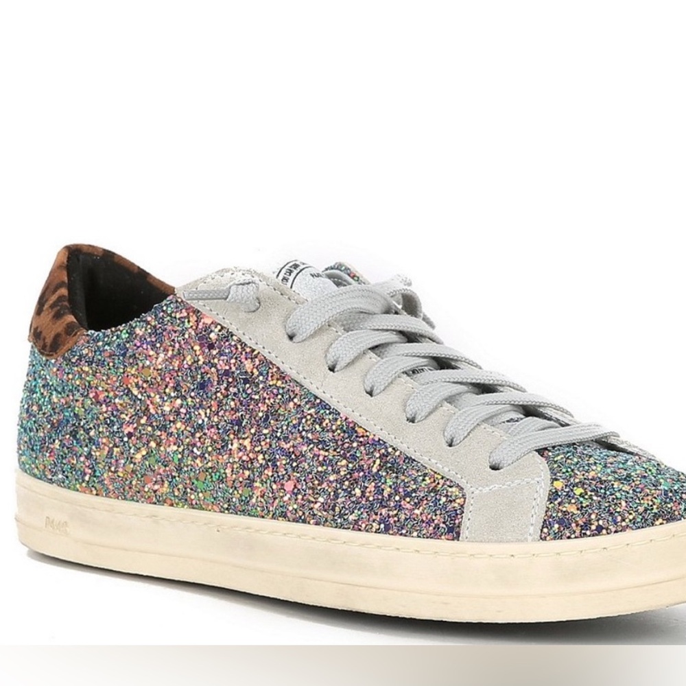 P448 John multi glitter lace up Sneakers size 40/9